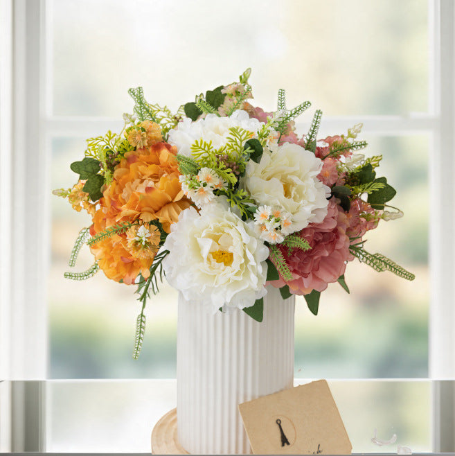 Bulk 12.6” Faux Silk Peony Bush Flowers Ideal for Wholesale & DIY Projects