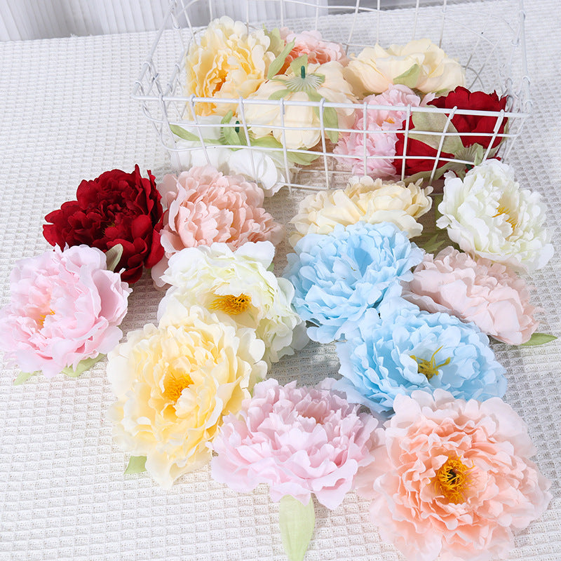 Bulk 2pcs Faux Peony Flowers Heads for Crafts Wholesale