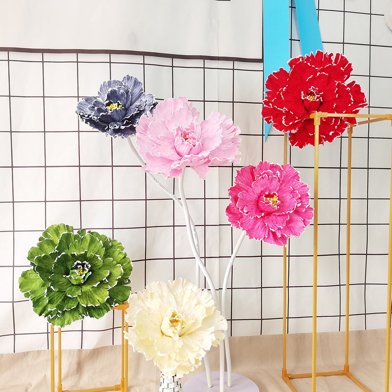 Fleurs de pivoine géantes artificielles en soie en vrac pour mariage, centre commercial, boutique en gros