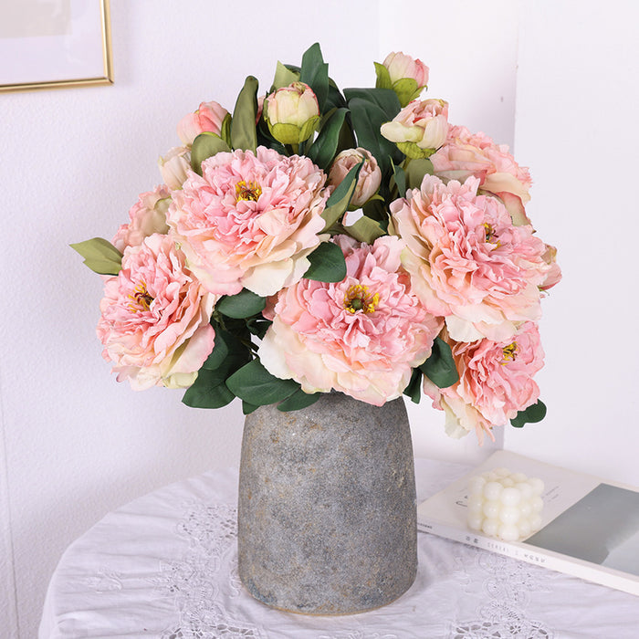 Bulk 19 inches Tall Large Peony Spray Stem Real Touch Flowers Arrangement Wholesale