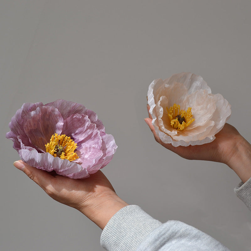 Bulk 5.5" Large Poppy Flower Heads Artificial Silk Blooms for Wedding Gift Boxes DIY Decor Wholesale