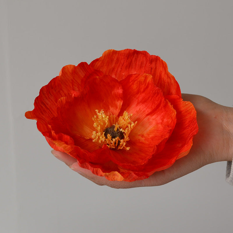 Bulk 5.5" Large Poppy Flower Heads Artificial Silk Blooms for Wedding Gift Boxes DIY Decor Wholesale