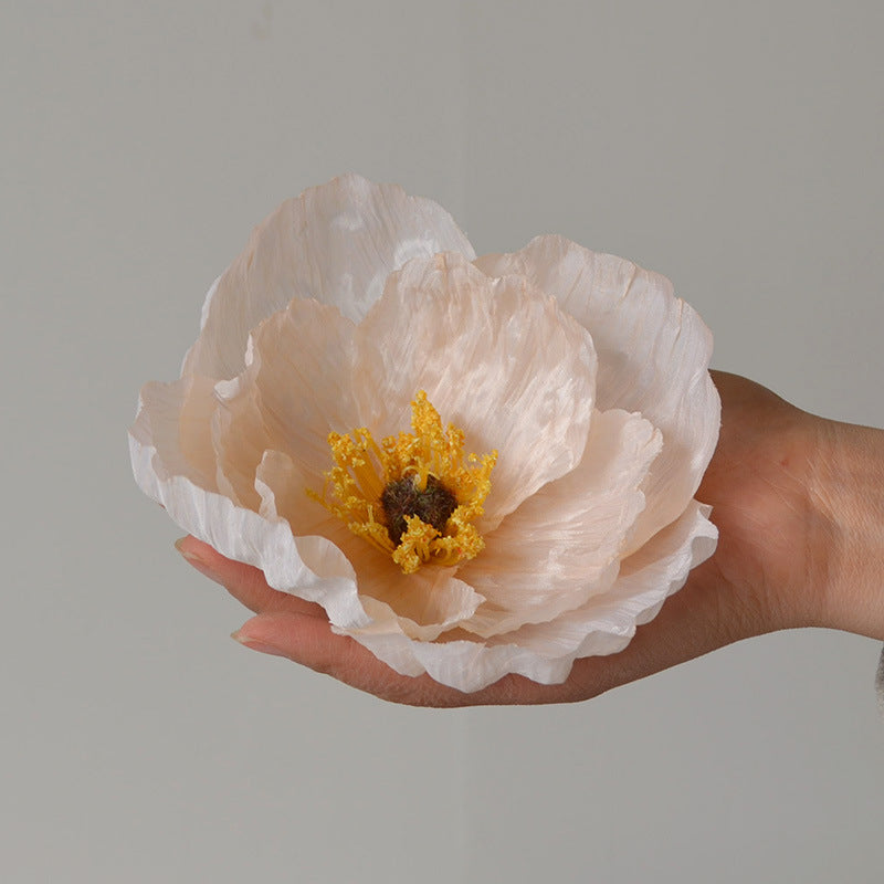 Bulk 5.5" Large Poppy Flower Heads Artificial Silk Blooms for Wedding Gift Boxes DIY Decor Wholesale