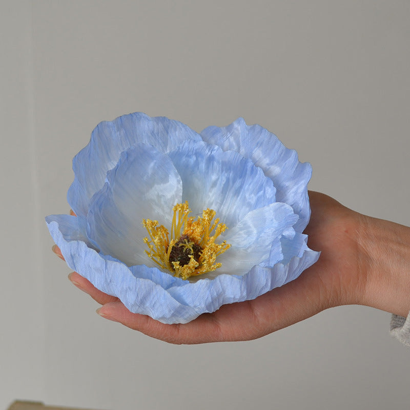 Bulk 5.5" Large Poppy Flower Heads Artificial Silk Blooms for Wedding Gift Boxes DIY Decor Wholesale