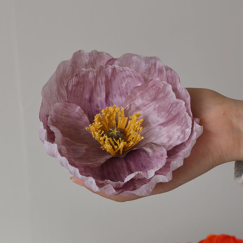 Bulk 5.5" Large Poppy Flower Heads Artificial Silk Blooms for Wedding Gift Boxes DIY Decor Wholesale