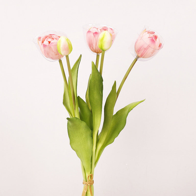 Bulk 15" Half Blooming Real Touch Tulip Bouquet Soft Latex Tulip Flowers Wholesale