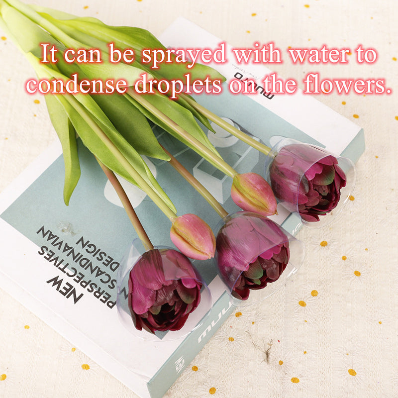 Bulk 15" Half Blooming Real Touch Tulip Bouquet Soft Latex Tulip Flowers Wholesale