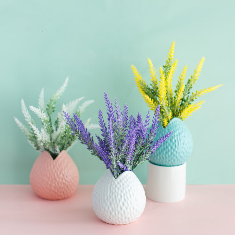 Bouquet de fleurs de lavande artificielles en vrac de 7 po dans un vase, vente en gros