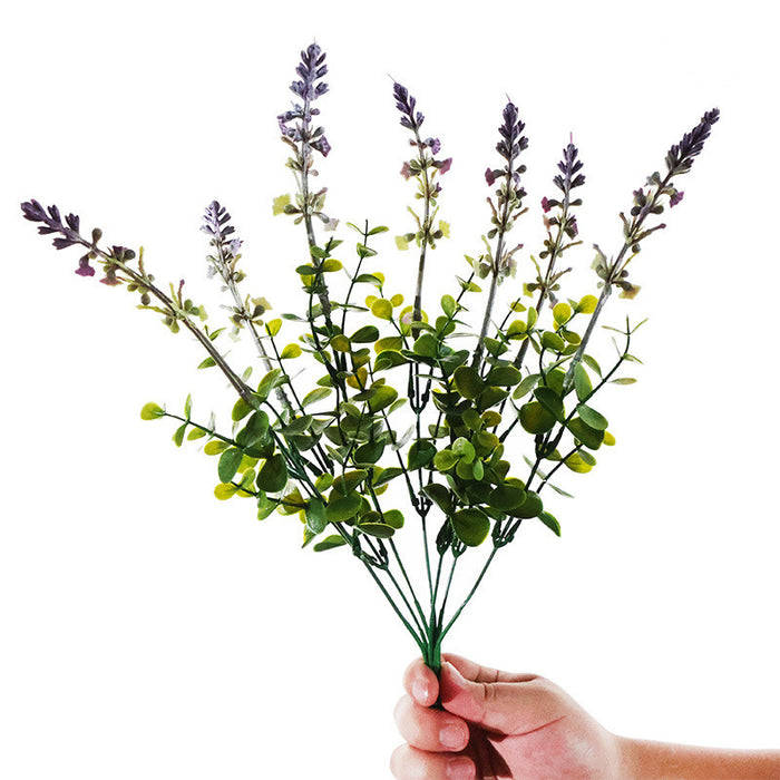 Bulk Exclusive 12" Faux Lavender Bush 7 Stems Plants for Outdoors Landscaping Wholesale