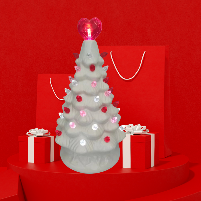 Bulk Valentine's Day White Ceramic Tree Ornament Gifts LED Lights Whol —  Artificialmerch