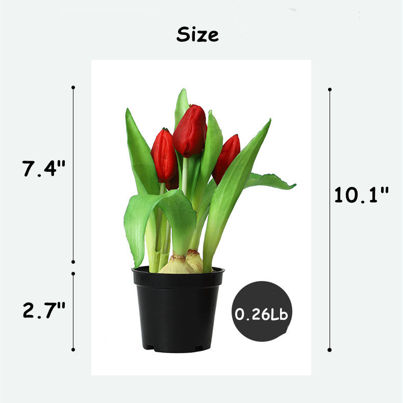 Bulk Lifelike Potted Artificial Tulips Artificial Tulips in Pot Bonsai Wholesale
