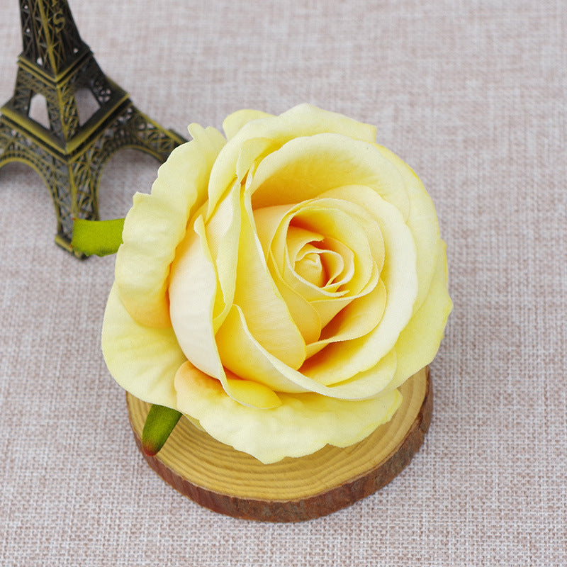 Bulk 10pcs Realistic Bionic Flannel Roses Heads for DIY Wedding Party Baby Shower Home Decoration