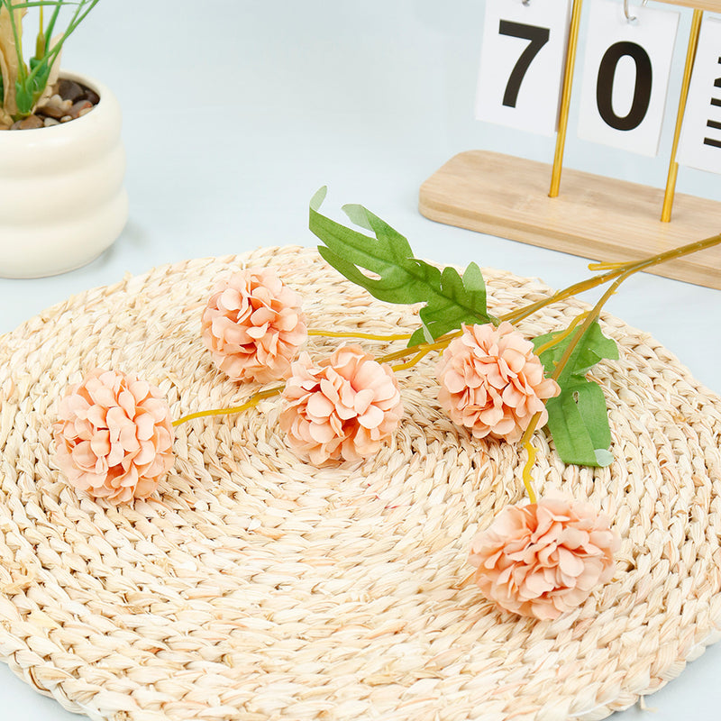 Bulk 19.6" Artificial Chrysanthemum Pom Ball Flower Branches Wholesale