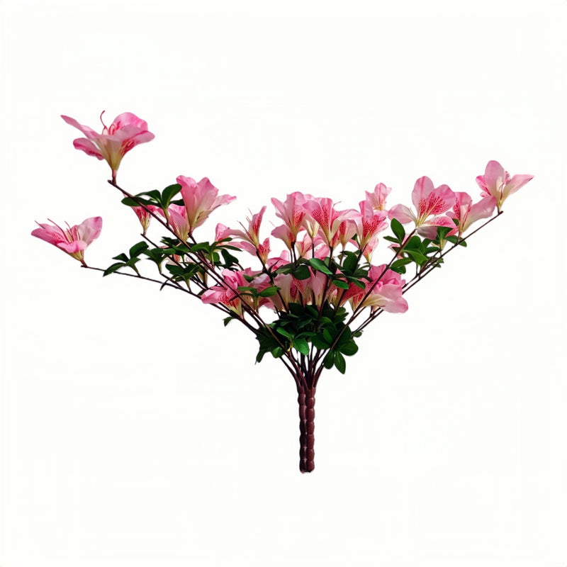 Bulk 2pcs Realistic Faux Azalea Hanging Flowers – UV Resistant & No Fade, Artificial Silk Blooms for Home, Garden, Balcony & Yard Wholesale