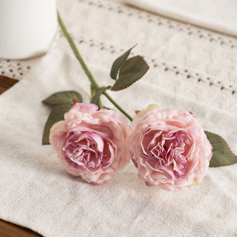 Bulk Realistic Silk Austin Roses Burnt Edge Artificial Flowers for Wedding Arch, Home Decoration, Table Arrangements, DIY Floral Projects Wholesale
