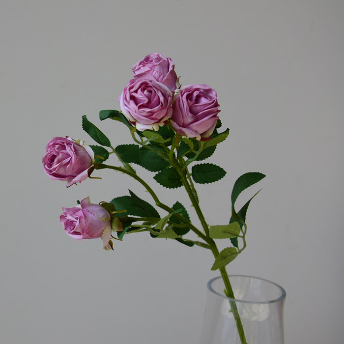 Bulk 17.3" Lifelike Artificial Mini Roses with Burnt Edge for Home Decor, Wedding Centerpieces, DIY Crafts Wholesale