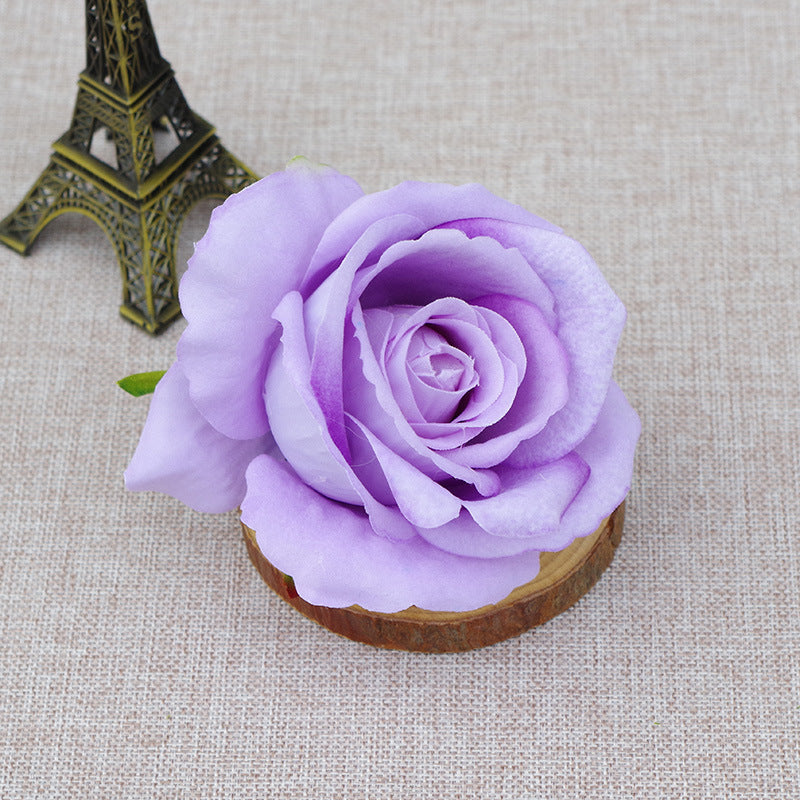 Bulk 10pcs Realistic Bionic Flannel Roses Heads for DIY Wedding Party Baby Shower Home Decoration