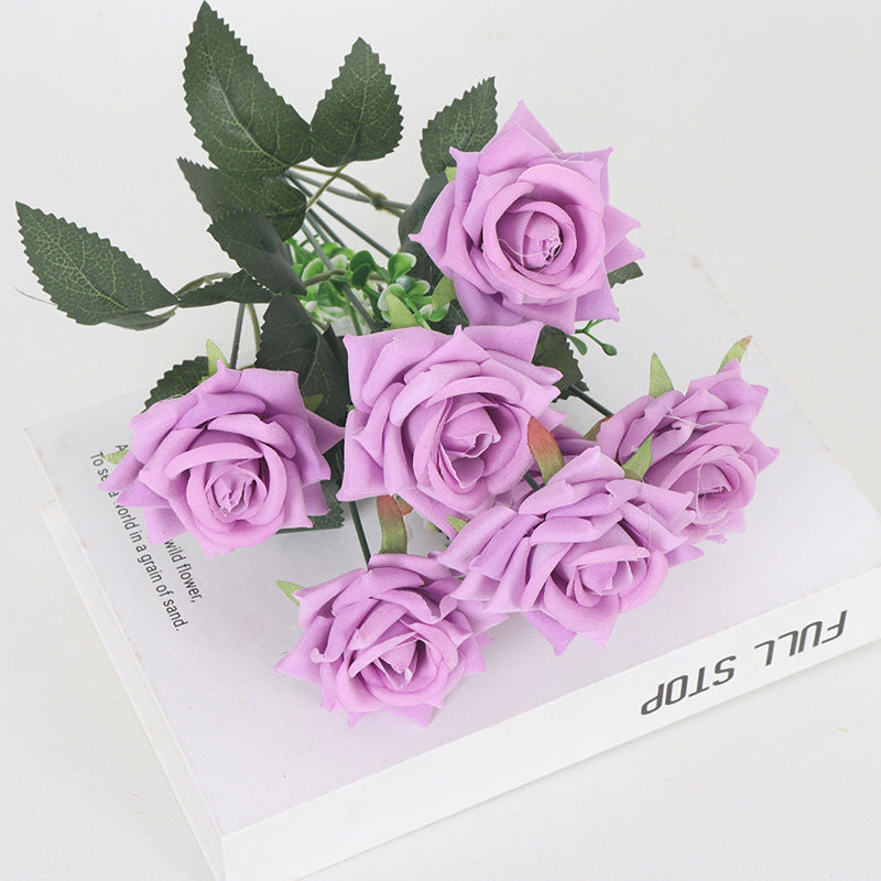 Bulk 11 Colors 14" Blooming Velvet Rose Bush Stems Velvet Artificial Flowers Wholesale