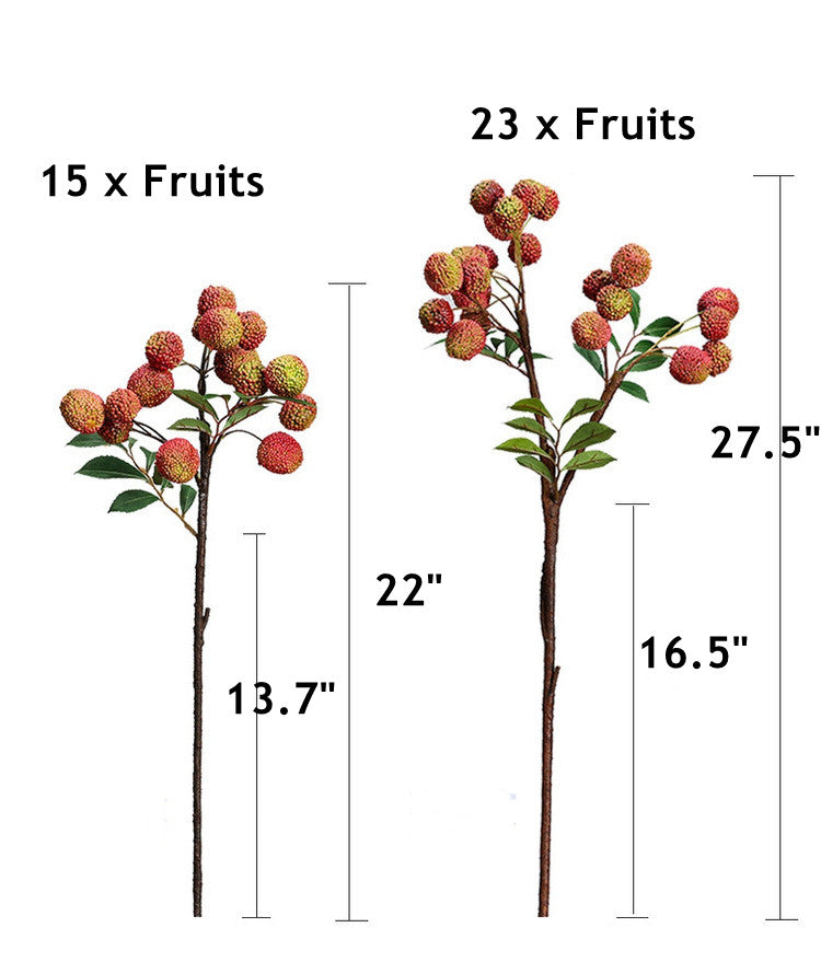 Bulk Exclusive Litchi Stems Artificial Fruits Branches Wholesale
