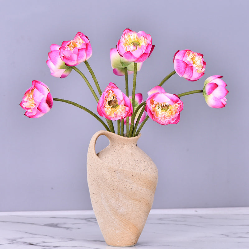 Bulk 6Pcs 26.7" Lotus Bouquet Long Stems Artificial Lotus Flower Arrangements Wholesale