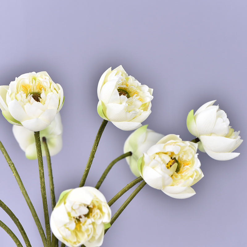 Bulk 6Pcs 26.7" Lotus Bouquet Long Stems Artificial Lotus Flower Arrangements Wholesale