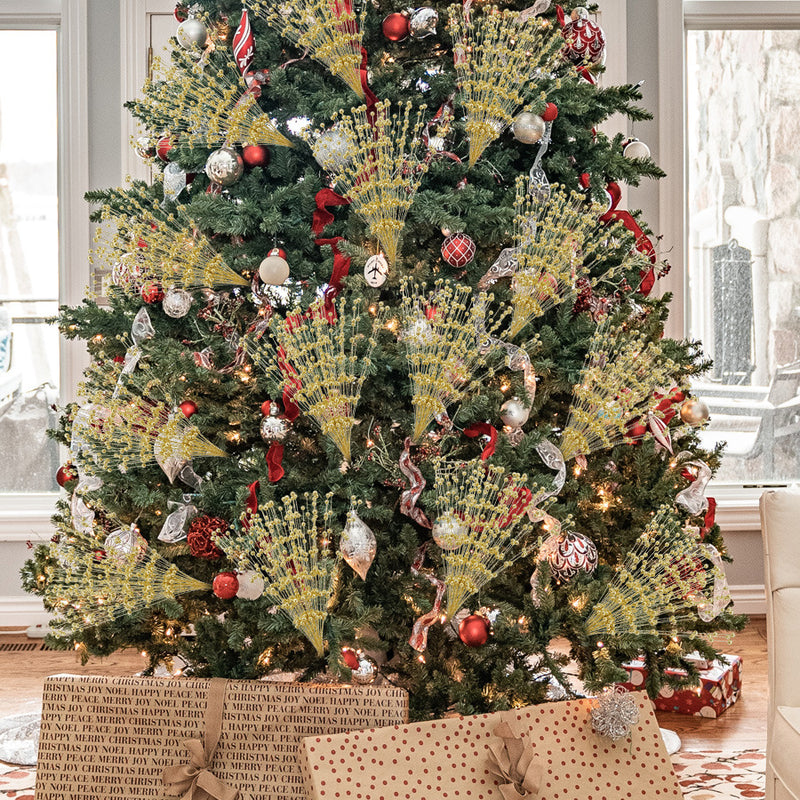 Bulk Update 50 Stems Christmas Glitter Berry Bush Ornaments for Christmas Tree Wreath Crafts Wholesale