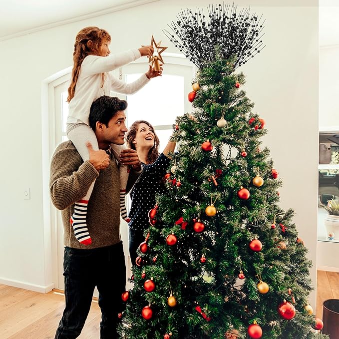 Bulk Update 50 Stems Christmas Glitter Berry Bush Ornaments for Christmas Tree Wreath Crafts Wholesale