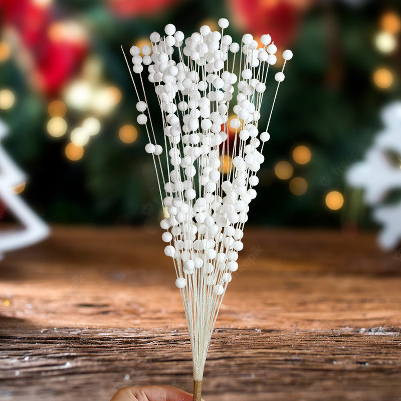 Bulk Update 50 Stems Christmas Glitter Berry Bush Ornaments for Christmas Tree Wreath Crafts Wholesale