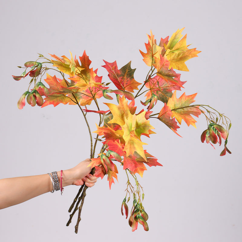 Bulk 29.5" Artificial Maple Leaf Stems with Samara - Fall Decor for Home, Thanksgiving, Party Wholesale