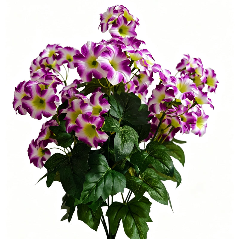 Bulk Upgraded 19" UV-Resistant Artificial Petunias – Realistic Silk Flowers for Outdoor Decor Wholesale