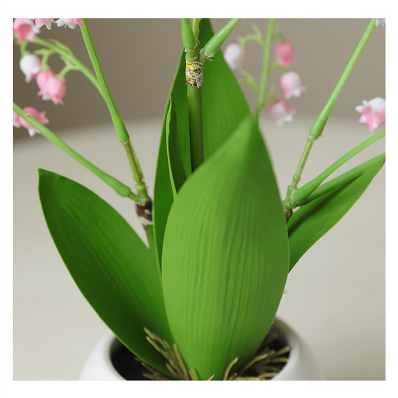 Bulk Mini Artificial Flowers in Vase Soft Rubber Lily of The Valley Bonsai Wholesale