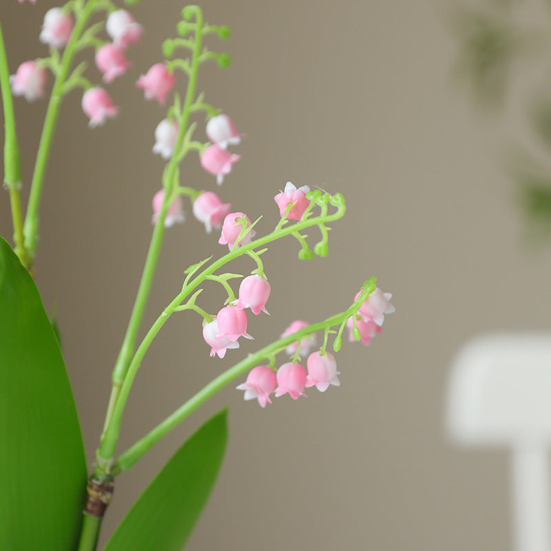 Bulk Mini Artificial Flowers in Vase Soft Rubber Lily of The Valley Bonsai Wholesale