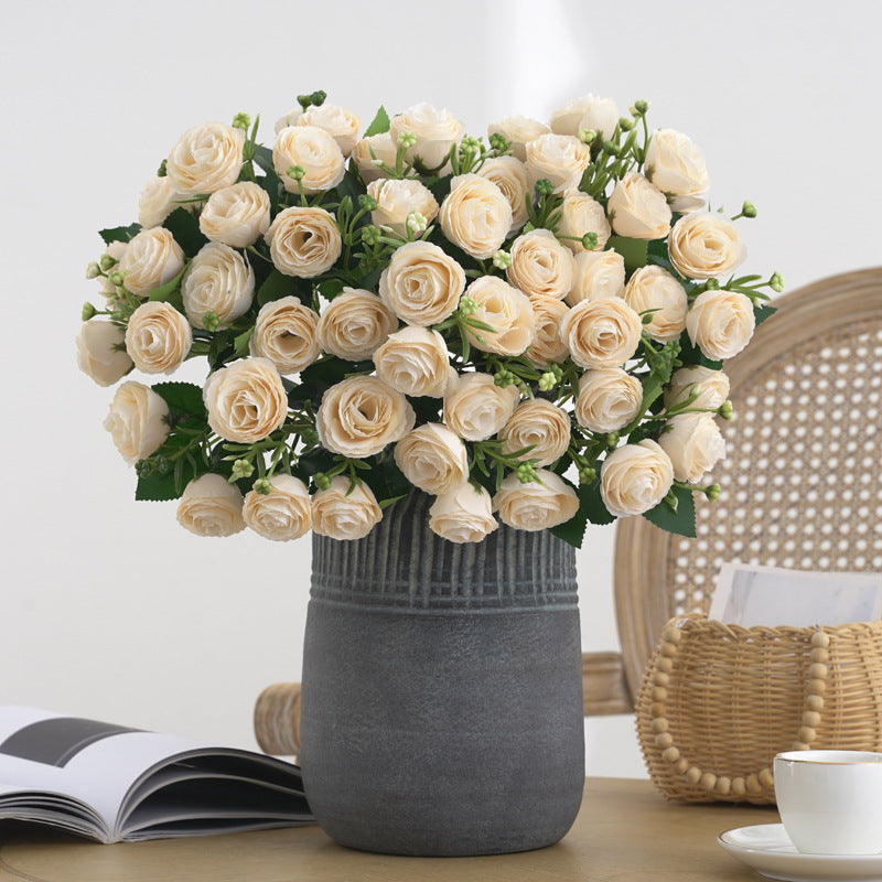 Bulk 11.8" Mini Rose Bush Bouquet for Wedding Crafts Wholesale