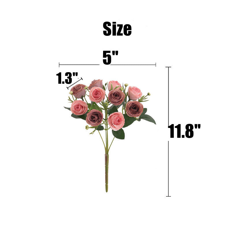 Bulk 11.8" Mini Rose Bush Bouquet for Wedding Crafts Wholesale
