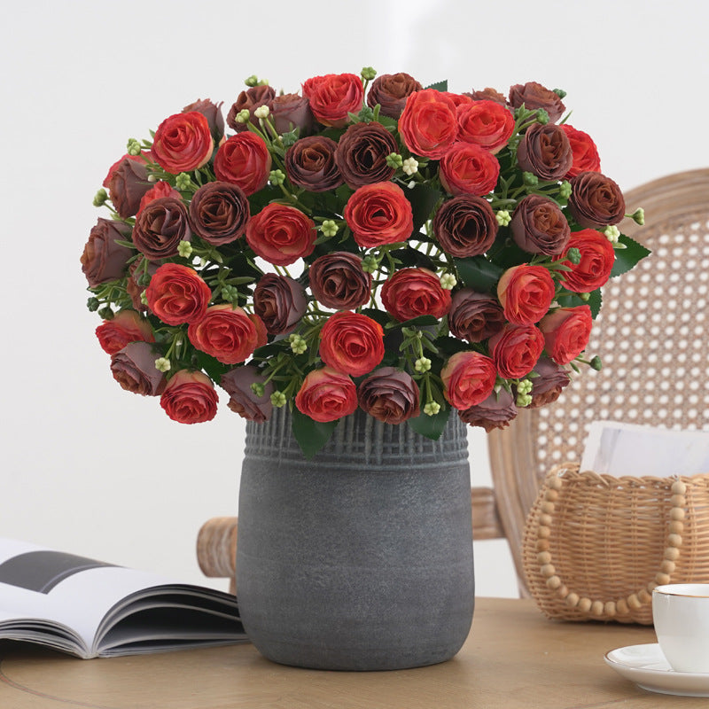 Bulk 11.8" Mini Rose Bush Bouquet for Wedding Crafts Wholesale