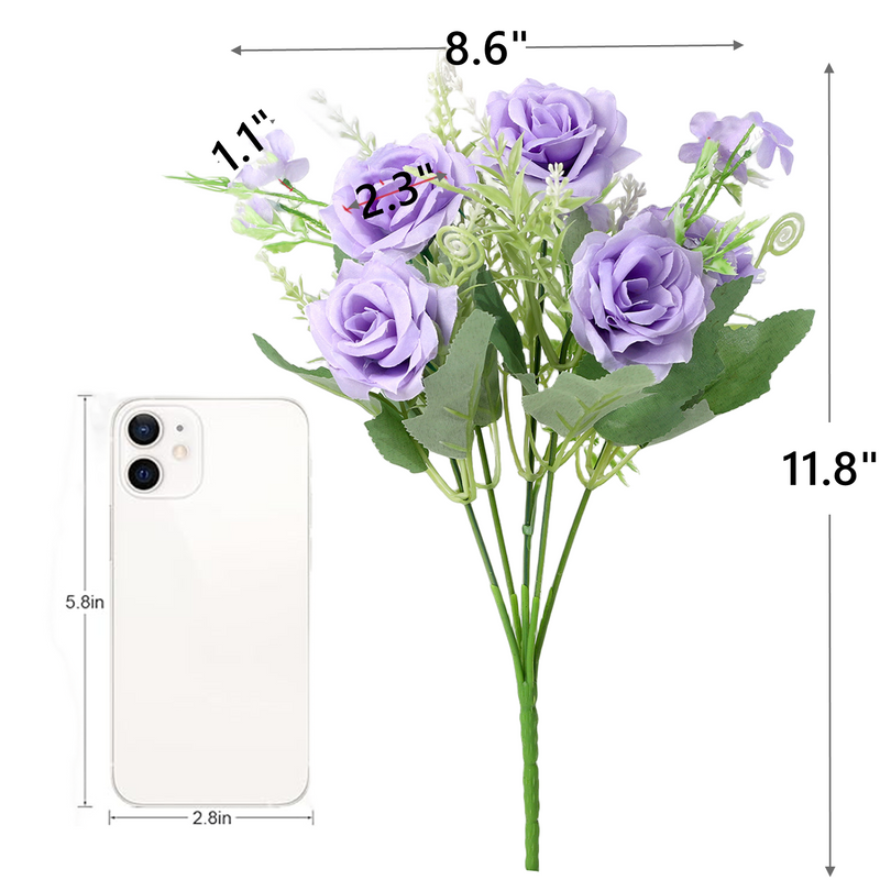 Bulk 11" Mini Rose Bush Bouquet for Table Centerpiece DIY Floral Wholesale