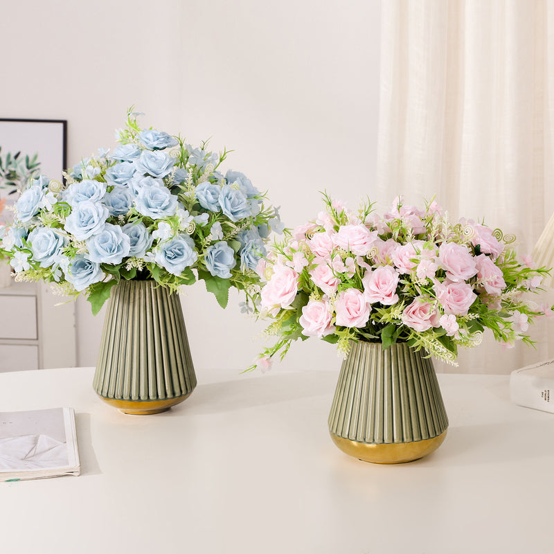 Bulk 11" Mini Rose Bush Bouquet for Table Centerpiece DIY Floral Wholesale