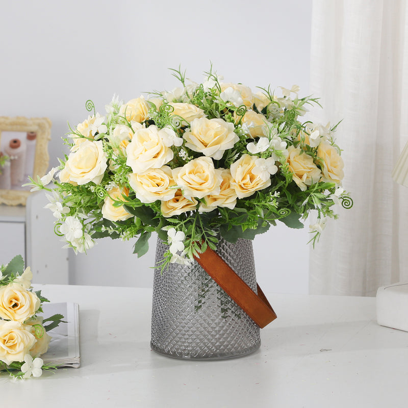 Bulk 11" Mini Rose Bush Bouquet for Table Centerpiece DIY Floral Wholesale