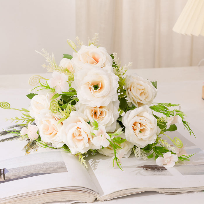 Bulk 11" Mini Rose Bush Bouquet for Table Centerpiece DIY Floral Wholesale
