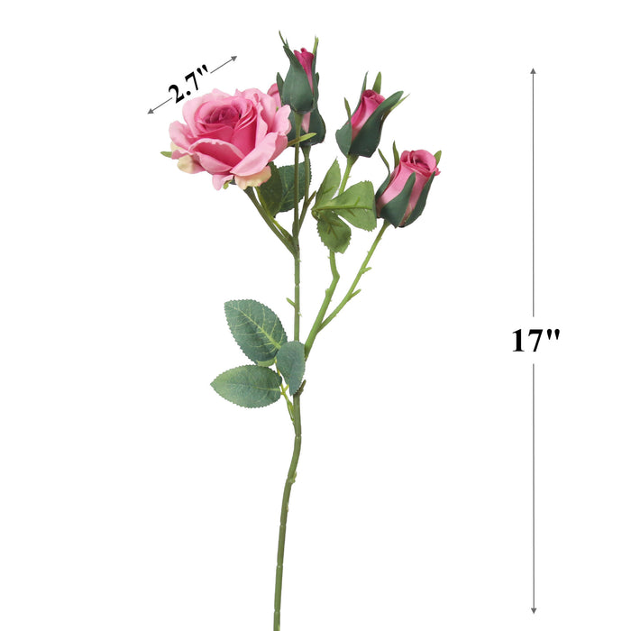 Bulk 17" Mini Rose Spray Branches Stems Artificial Silk Flowers Wholesale