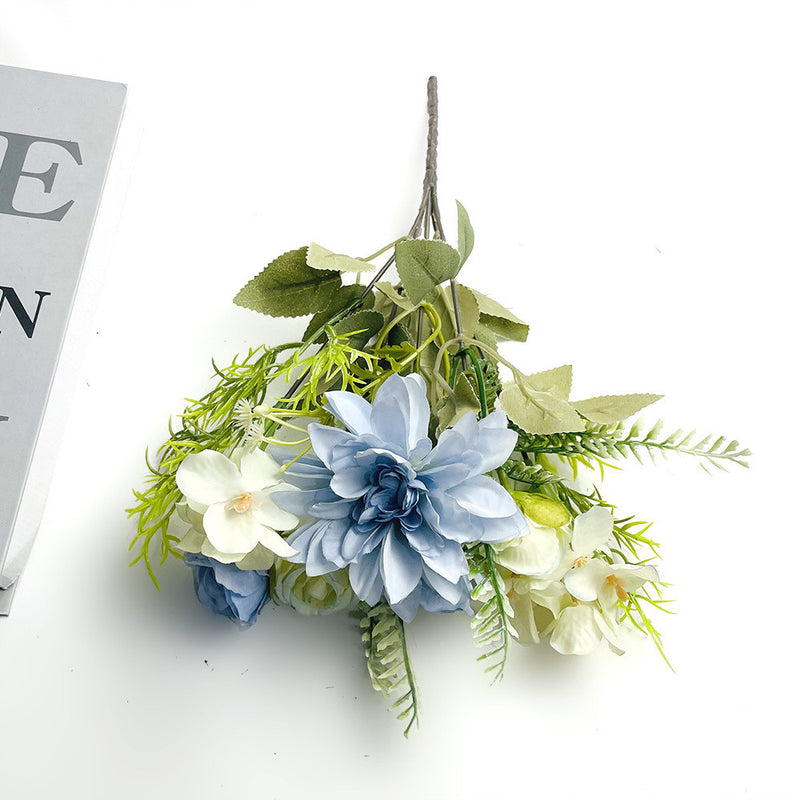 Bulk 12" Mini Size Dahlia Mix Bush Rose Silk Flowers Artificial Wholesale