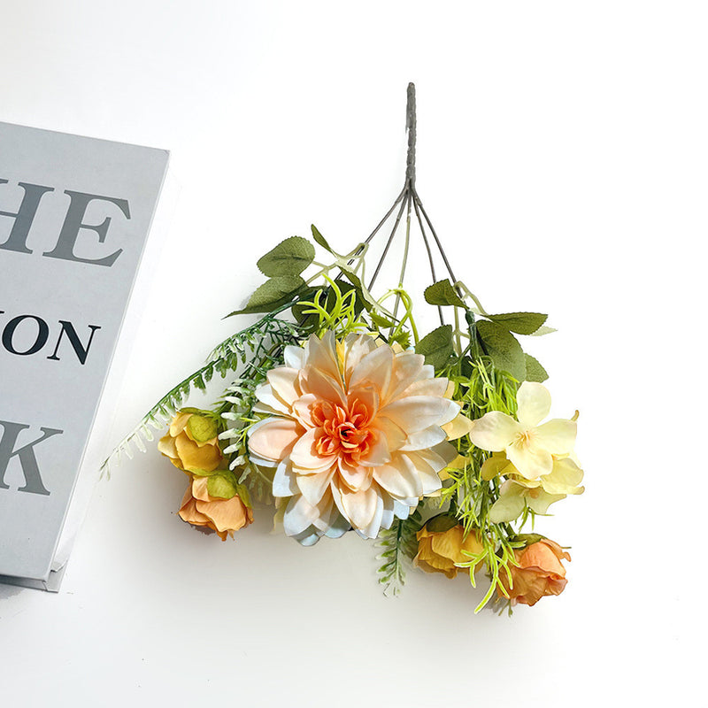 Bulk 12" Mini Size Dahlia Mix Bush Rose Silk Flowers Artificial Wholesale