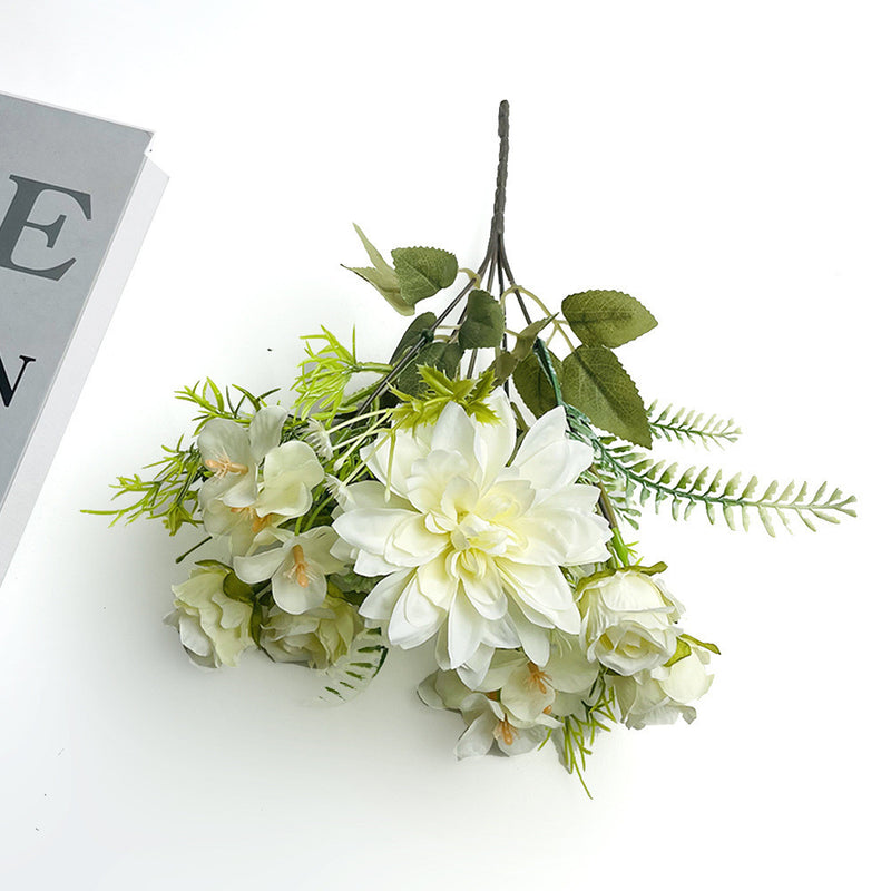 Bulk 12" Mini Size Dahlia Mix Bush Rose Silk Flowers Artificial Wholesale