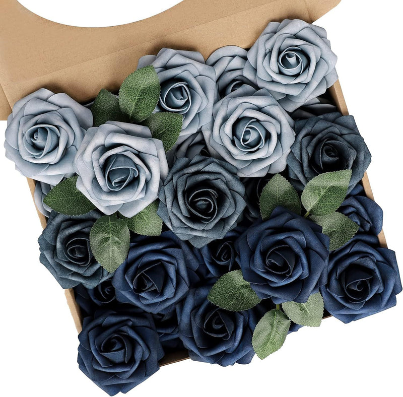 Lot de 25 têtes de roses en mousse avec tiges, toucher réaliste, pour mariage, vente en gros
