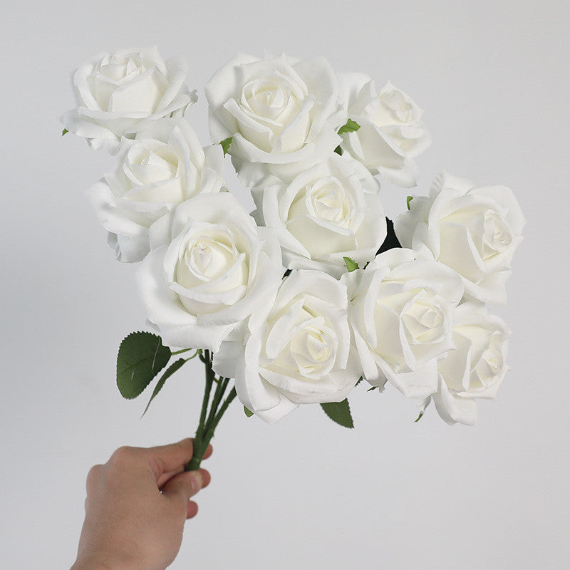 Bulk 16.5" Artificial Rose Bouquet Bush - Realistic Faux Flowers for Floral Arrangements, Home Decor, Wedding Centerpieces & DIY Crafts Wholesale