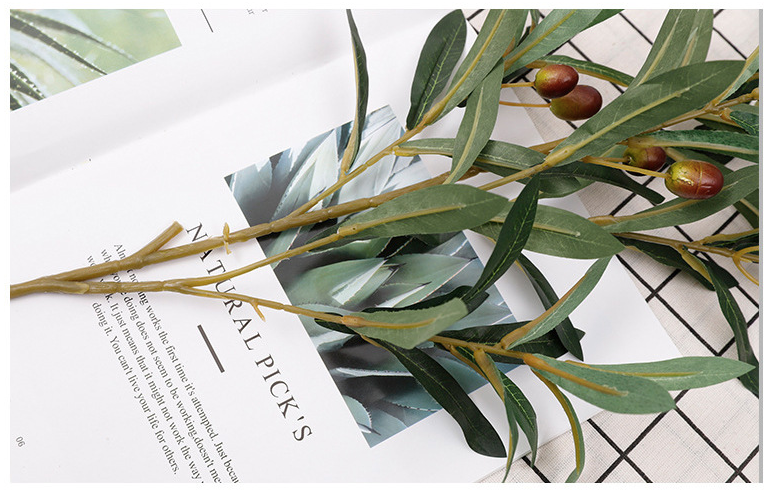 Arreglos florales de ramas de olivo verdes artificiales a granel de 29 "al por mayor