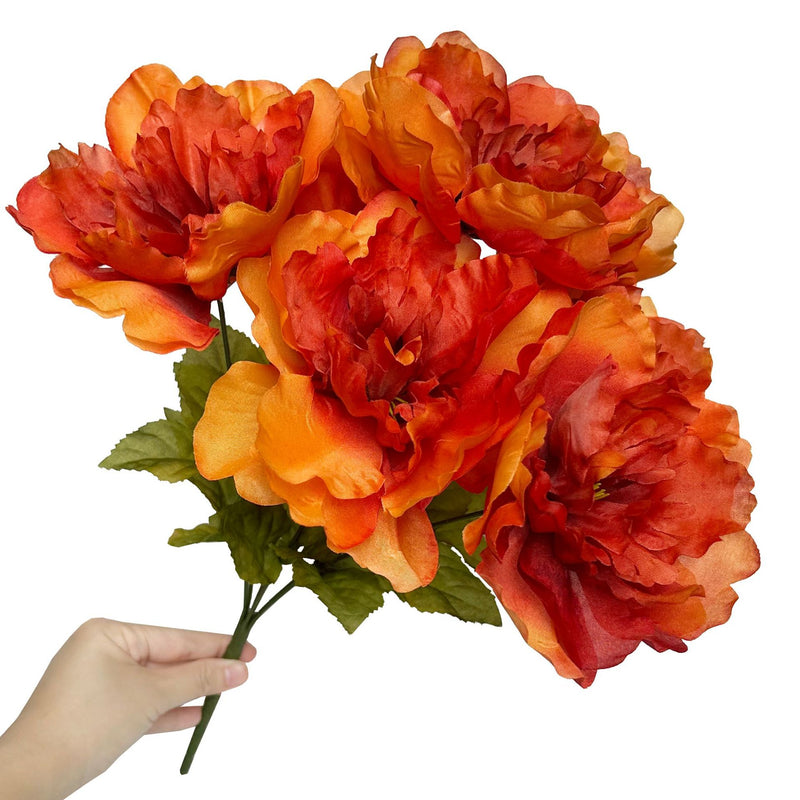Bulk Artificial Peony Bush Bouquet - Fall Decor, Faux Flower Arrangement for Autumn Home Decoration Whoelsale