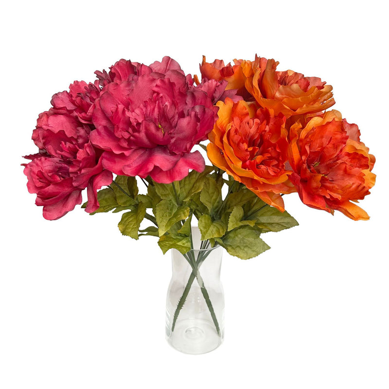 Bulk Artificial Peony Bush Bouquet - Fall Decor, Faux Flower Arrangement for Autumn Home Decoration Whoelsale