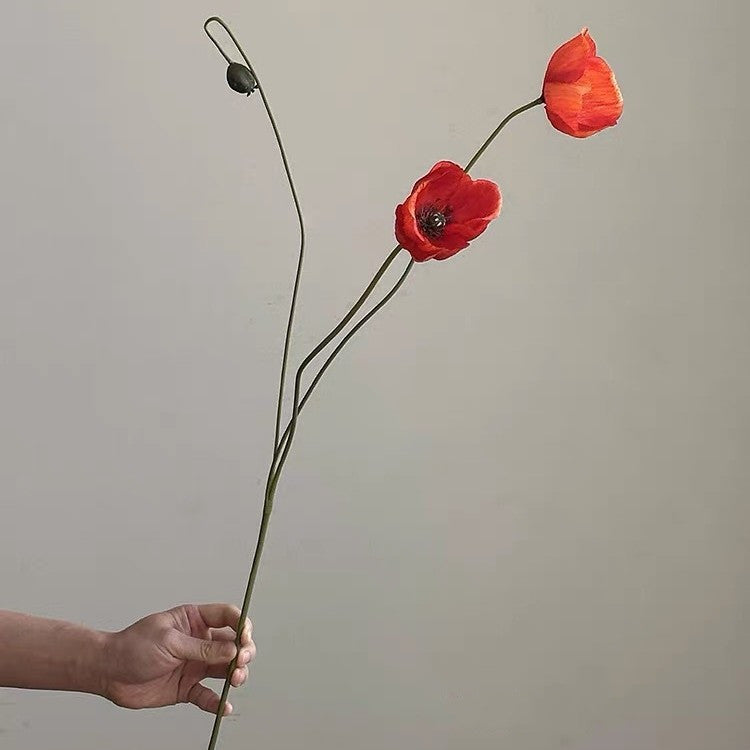 Bulk 2025 Newly Upgraded 23" Silk Poppy Stems for Autumn Decor Wholesale