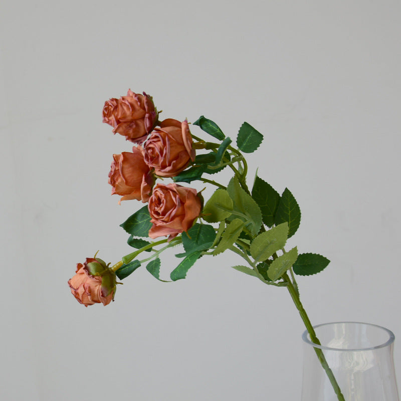 Bulk 17.3" Lifelike Artificial Mini Roses with Burnt Edge for Home Decor, Wedding Centerpieces, DIY Crafts Wholesale